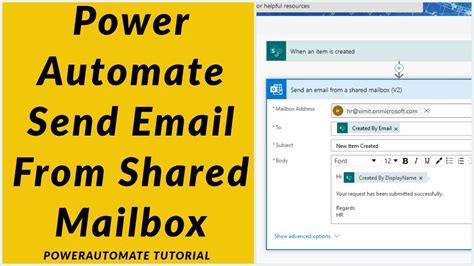 Move email. . Power automate send email from another account